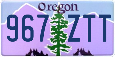 OR license plate 967ZTT