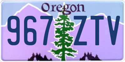 OR license plate 967ZTV