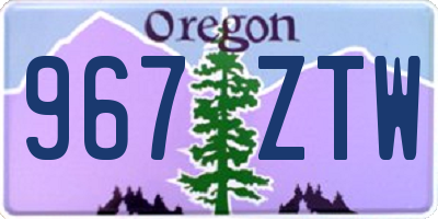 OR license plate 967ZTW