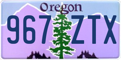 OR license plate 967ZTX