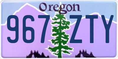 OR license plate 967ZTY