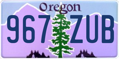 OR license plate 967ZUB