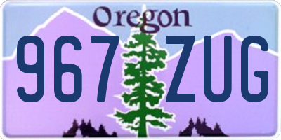 OR license plate 967ZUG