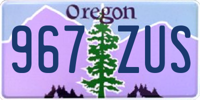 OR license plate 967ZUS