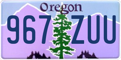 OR license plate 967ZUU