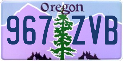 OR license plate 967ZVB