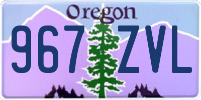 OR license plate 967ZVL