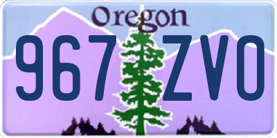 OR license plate 967ZVO