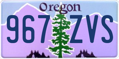 OR license plate 967ZVS