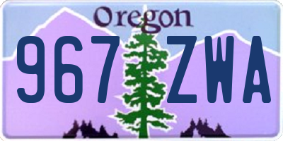 OR license plate 967ZWA