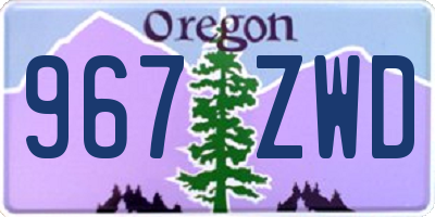 OR license plate 967ZWD