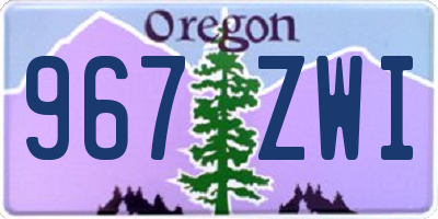 OR license plate 967ZWI