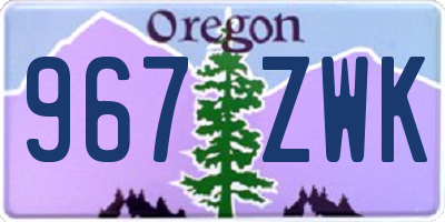 OR license plate 967ZWK