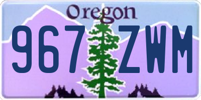 OR license plate 967ZWM
