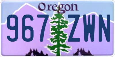 OR license plate 967ZWN