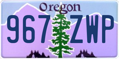 OR license plate 967ZWP
