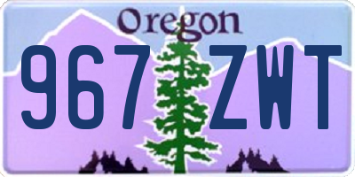 OR license plate 967ZWT