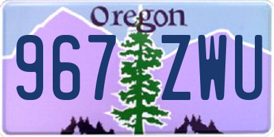 OR license plate 967ZWU