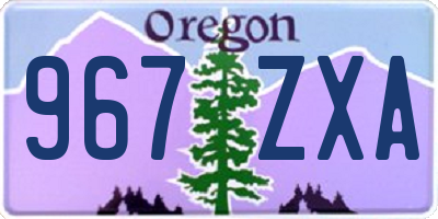 OR license plate 967ZXA