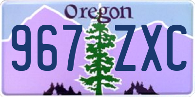 OR license plate 967ZXC