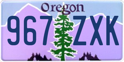 OR license plate 967ZXK