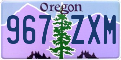 OR license plate 967ZXM