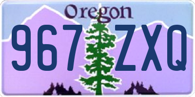 OR license plate 967ZXQ