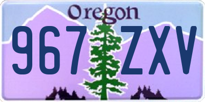 OR license plate 967ZXV