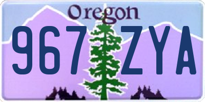OR license plate 967ZYA