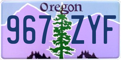 OR license plate 967ZYF
