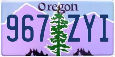 OR license plate 967ZYI
