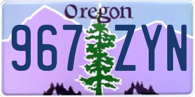 OR license plate 967ZYN