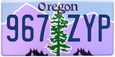 OR license plate 967ZYP