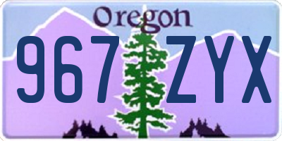 OR license plate 967ZYX