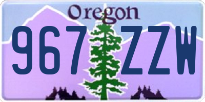 OR license plate 967ZZW