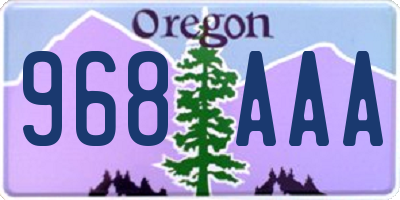 OR license plate 968AAA