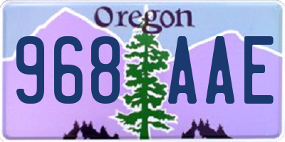 OR license plate 968AAE