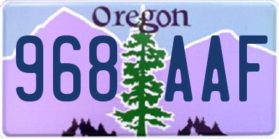 OR license plate 968AAF