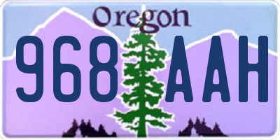 OR license plate 968AAH