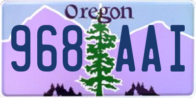 OR license plate 968AAI