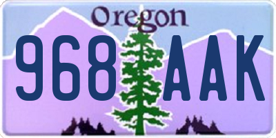 OR license plate 968AAK