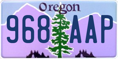 OR license plate 968AAP