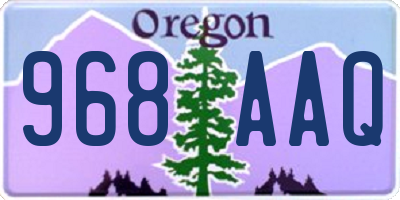 OR license plate 968AAQ