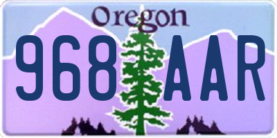OR license plate 968AAR