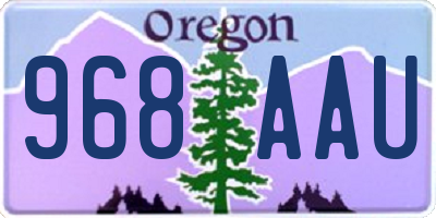 OR license plate 968AAU