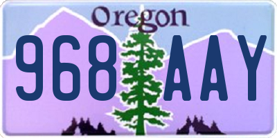 OR license plate 968AAY