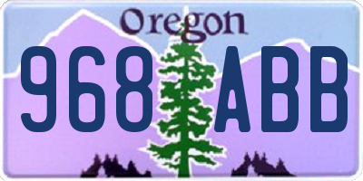 OR license plate 968ABB