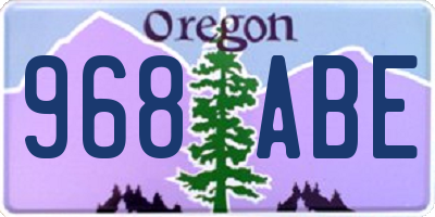 OR license plate 968ABE