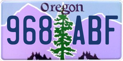 OR license plate 968ABF