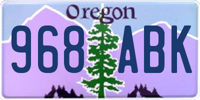 OR license plate 968ABK